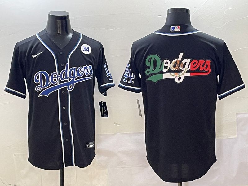 Men Los Angeles Dodgers Blank Black Three generations Nike 2025 MLB Jersey style 10
